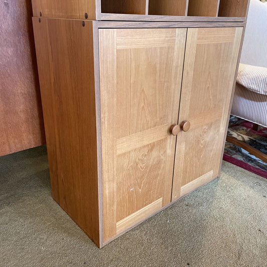 Teak Two Piece Two Door Cabinet with Cubbies C CABINETS