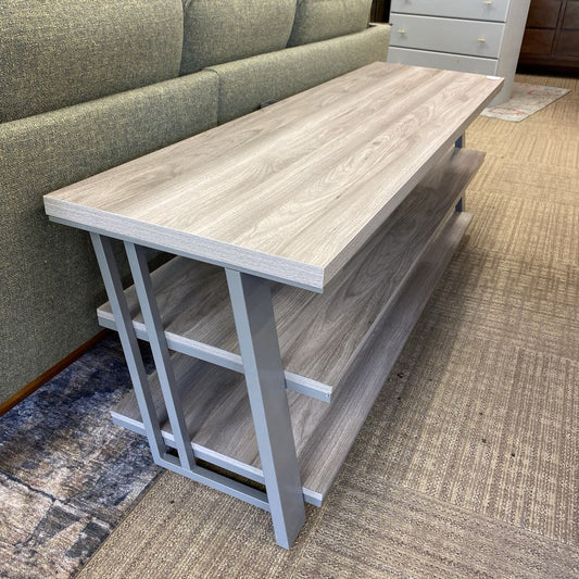 Greywash Three Tier Media Console