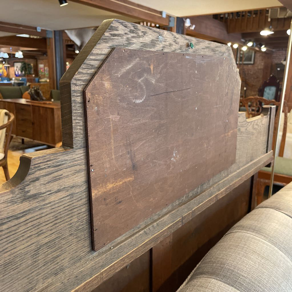 Vintage Oak Buffet with Octagon Mirror