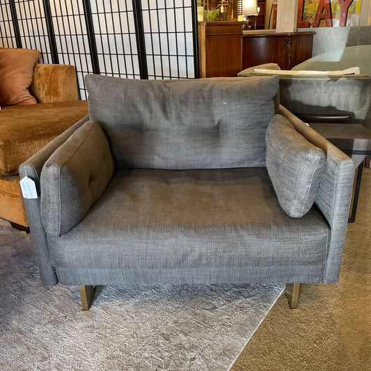 Jonathan Adler Grey Oversized Arm Chair AS IS U ACCENT CHAIRS