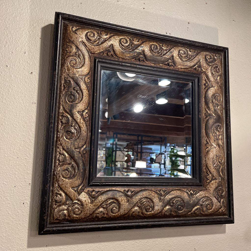 Bronze Swirl Ornate Square Wall Mirror