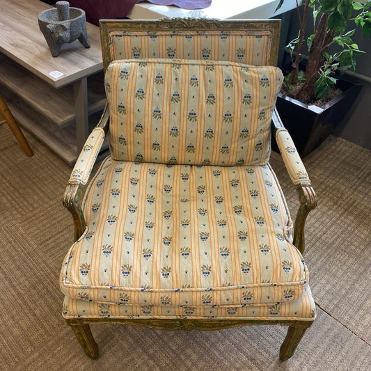 French Antique Style Distressed Finish Armchair