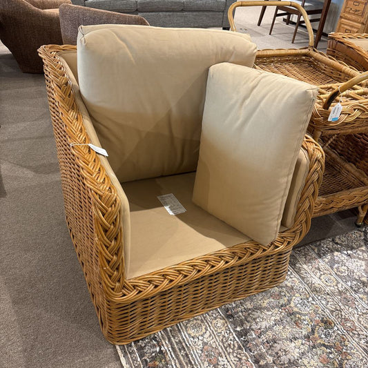 Coastal Rattan Dune Blocky Armchair