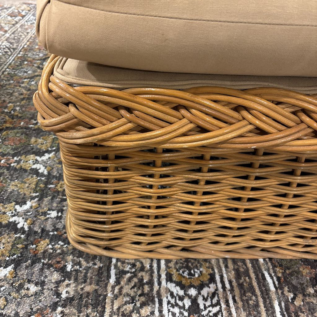 Coastal Rattan Dune Square Ottoman