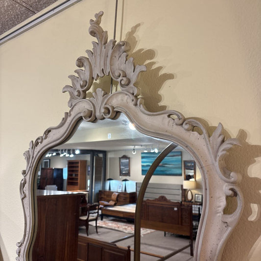 Ornate Carved White Wash Mirror C MIRRORS
