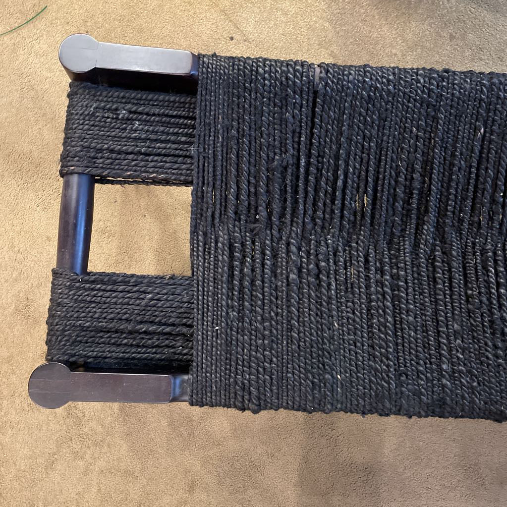 CB2 Black Woven Accent Bench C ACCENT BENCHES