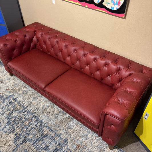 Daphne Red Leather Sofa U SOFAS