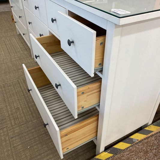 IKEA HEMNES White Eight Drawer Double Dresser (AS IS) C LOWBOYS