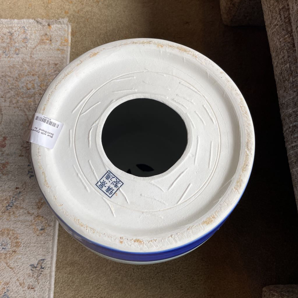 Blue with Flowers Asian Ceramic Seat/Stand