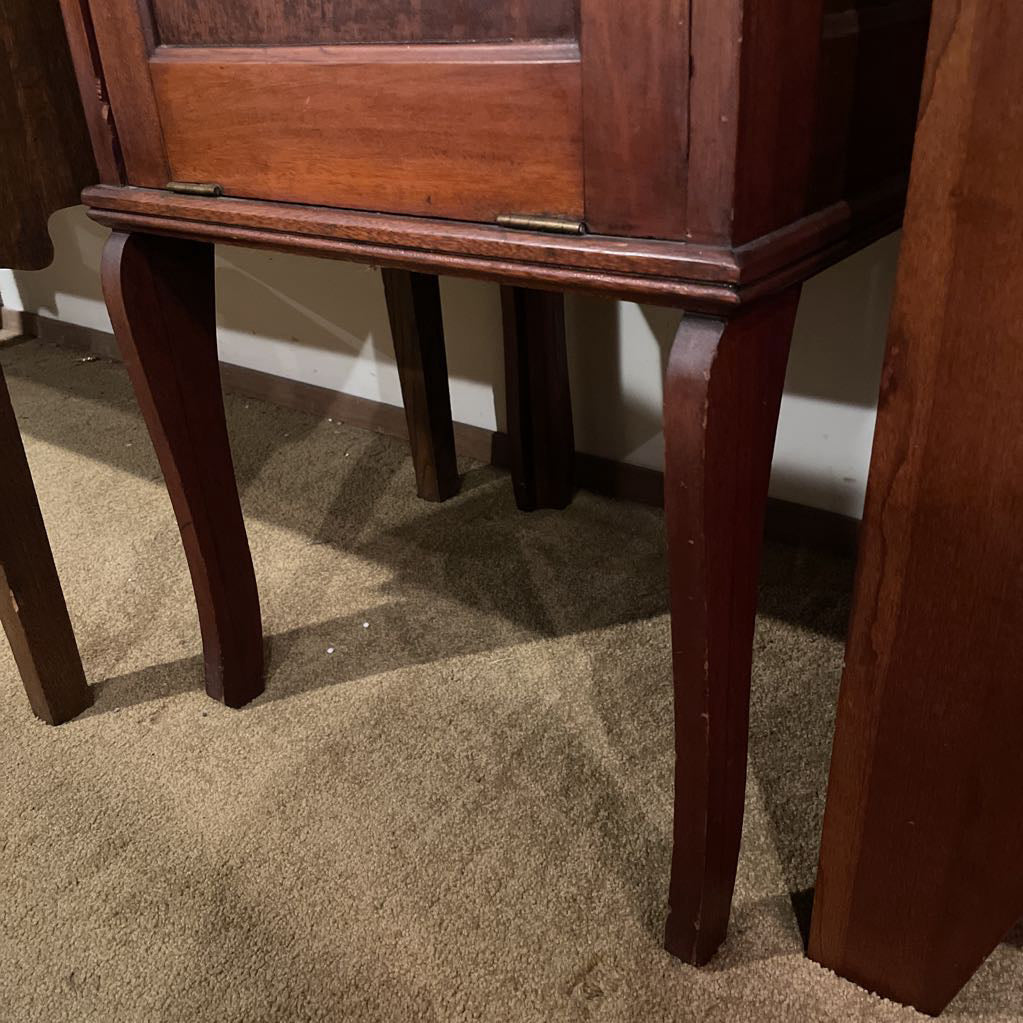 Curved Leg Wood Fold Out Sheet Music Cabinet