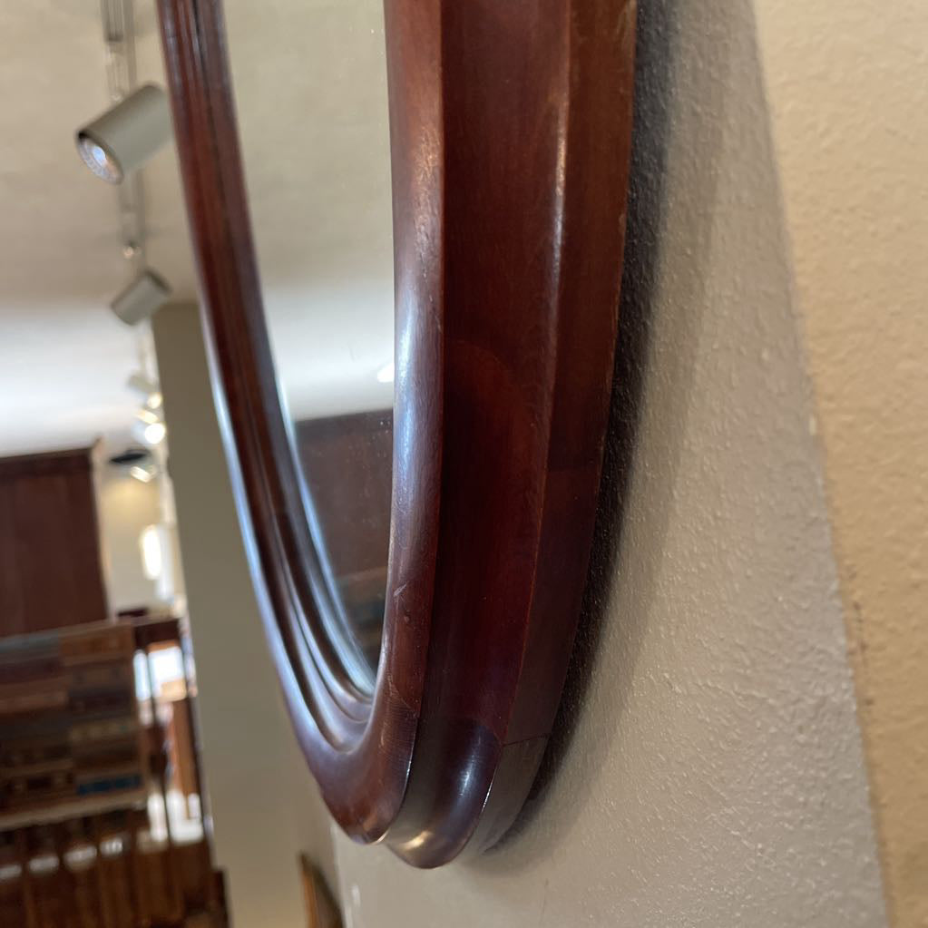 Oval Wood Carved Mirror