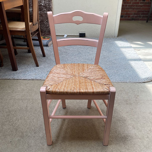 PB Blush Pink & Wicker Child's Chair
