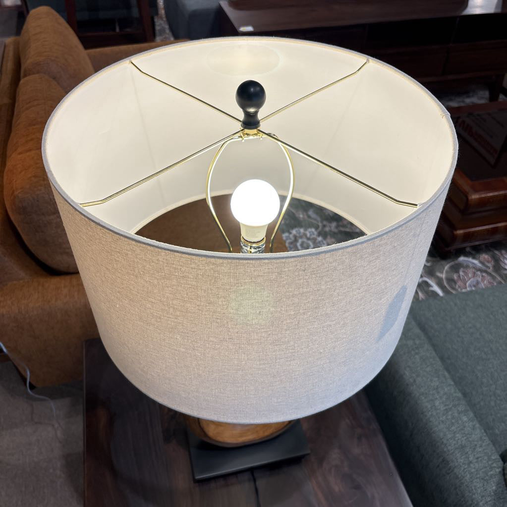 Oval Wood Table Lamp LAMPS