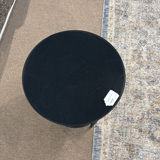 Black & Brass Glass Top Side Table C SIDE TABLES