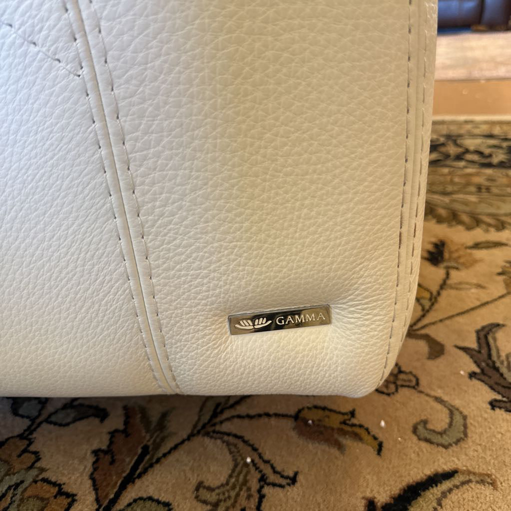 Gamma White Steer Hide Swivel Chair