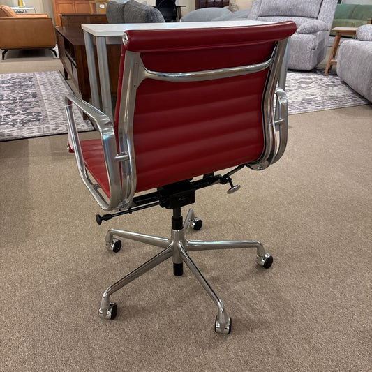 Herman Miller Red Leather Aluminum Office Chair