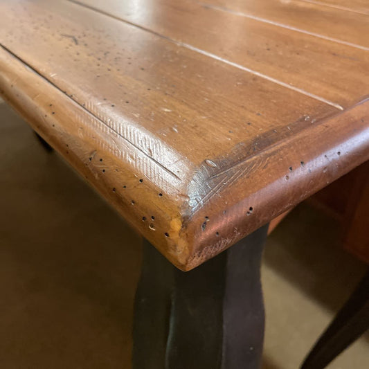 Cast Iron Curved Leg Wood Top Console Table C CONSOLE TABLES