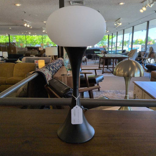 Black Globe Hourglass Table Lamp