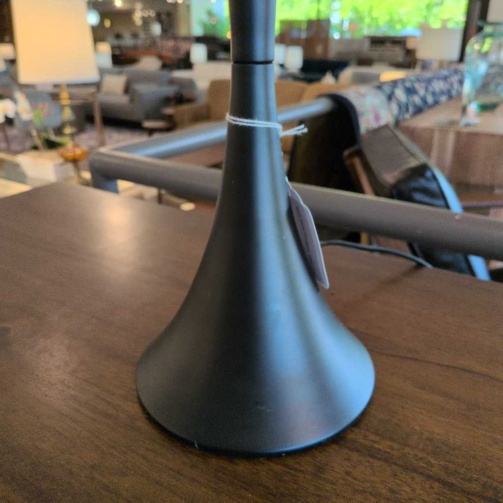 Black Globe Hourglass Table Lamp