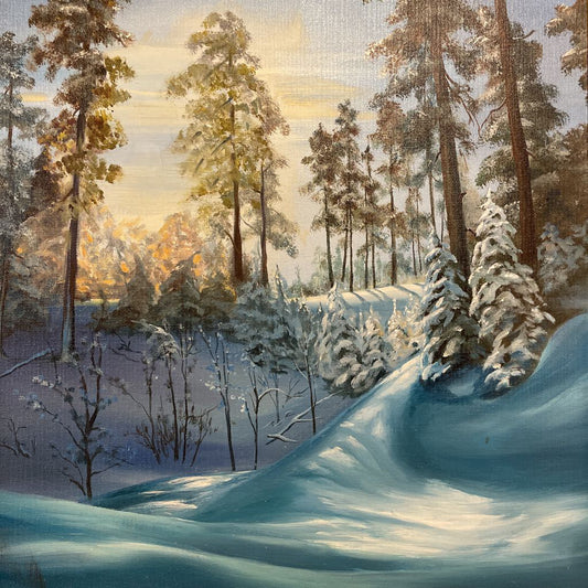 Snowy Meadow Scene Art ART