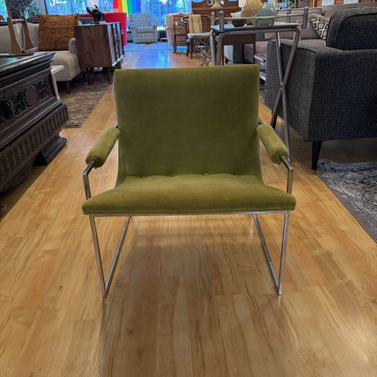 Apple Green Milo Baughman Style Lounge Chair U ACCENT CHAIRS