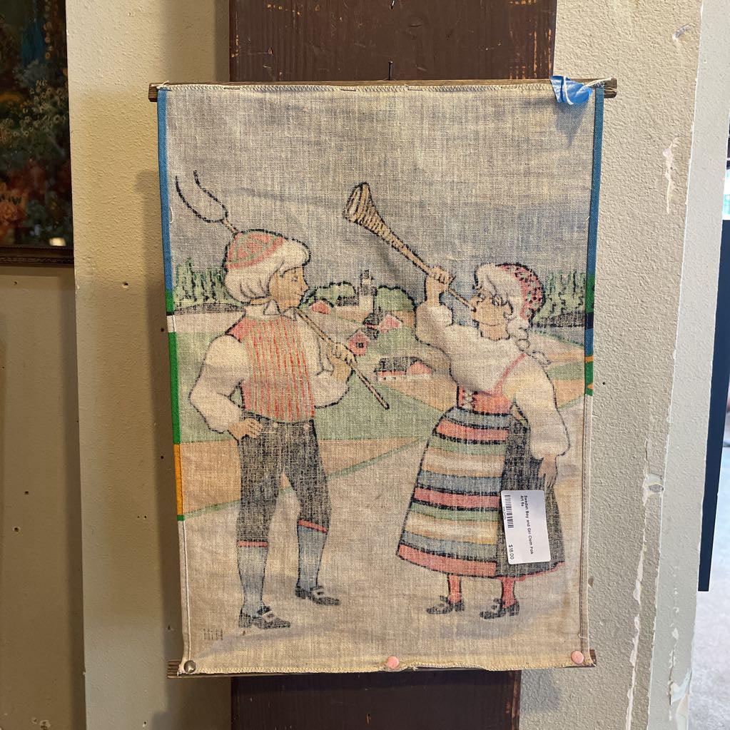 Swedish Boy and Girl Cloth Folk Art