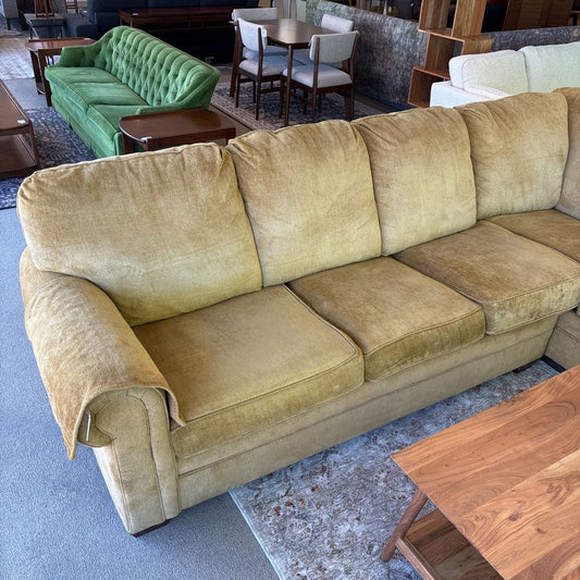 Yellow Rolled Arm Corner Sectional Flex Steel U SECTIONALS CORNER