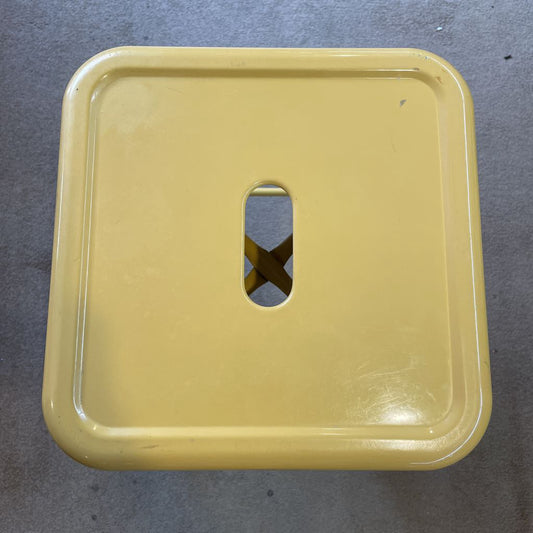 Pale Mustard Metal Industrial Stool