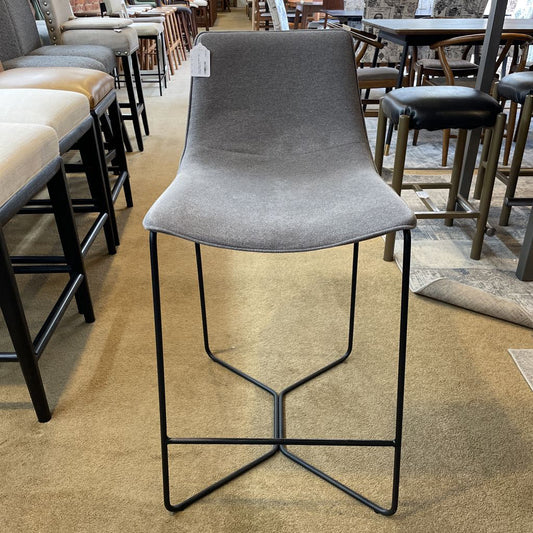 West Elm Gray Fabric with Black Leg Counter Stool C STOOLS