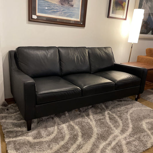 Modern Black Leather 3 Seat Sofa U SOFAS