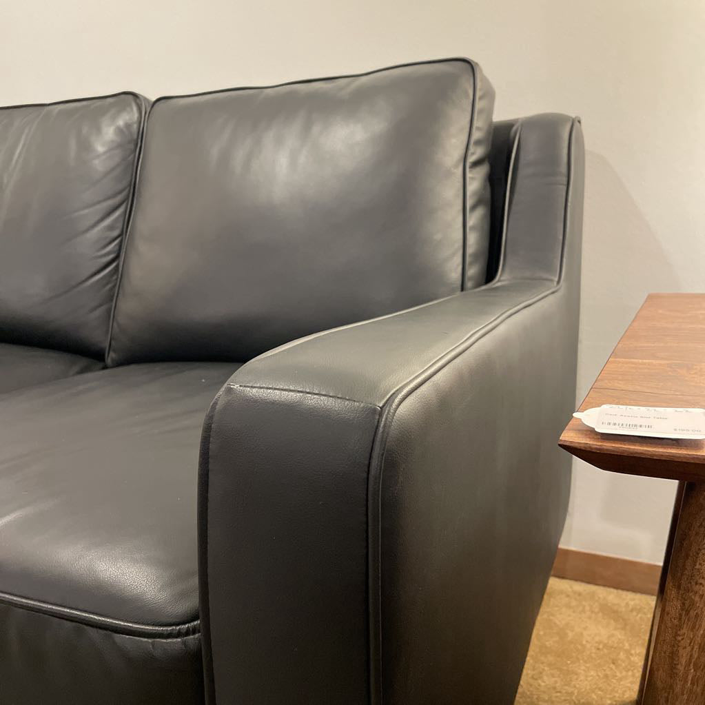 Modern Black Leather 3 Seat Sofa
