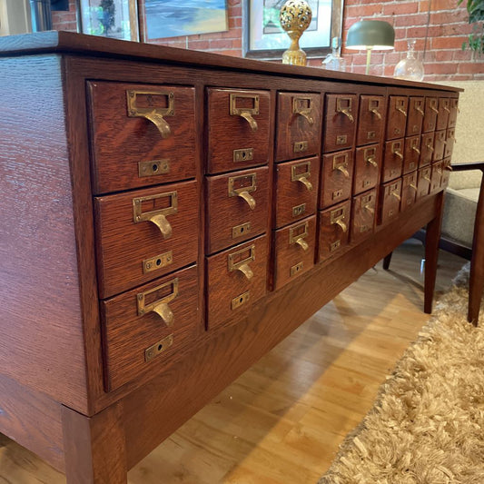1940's Oak Library Card Catalog