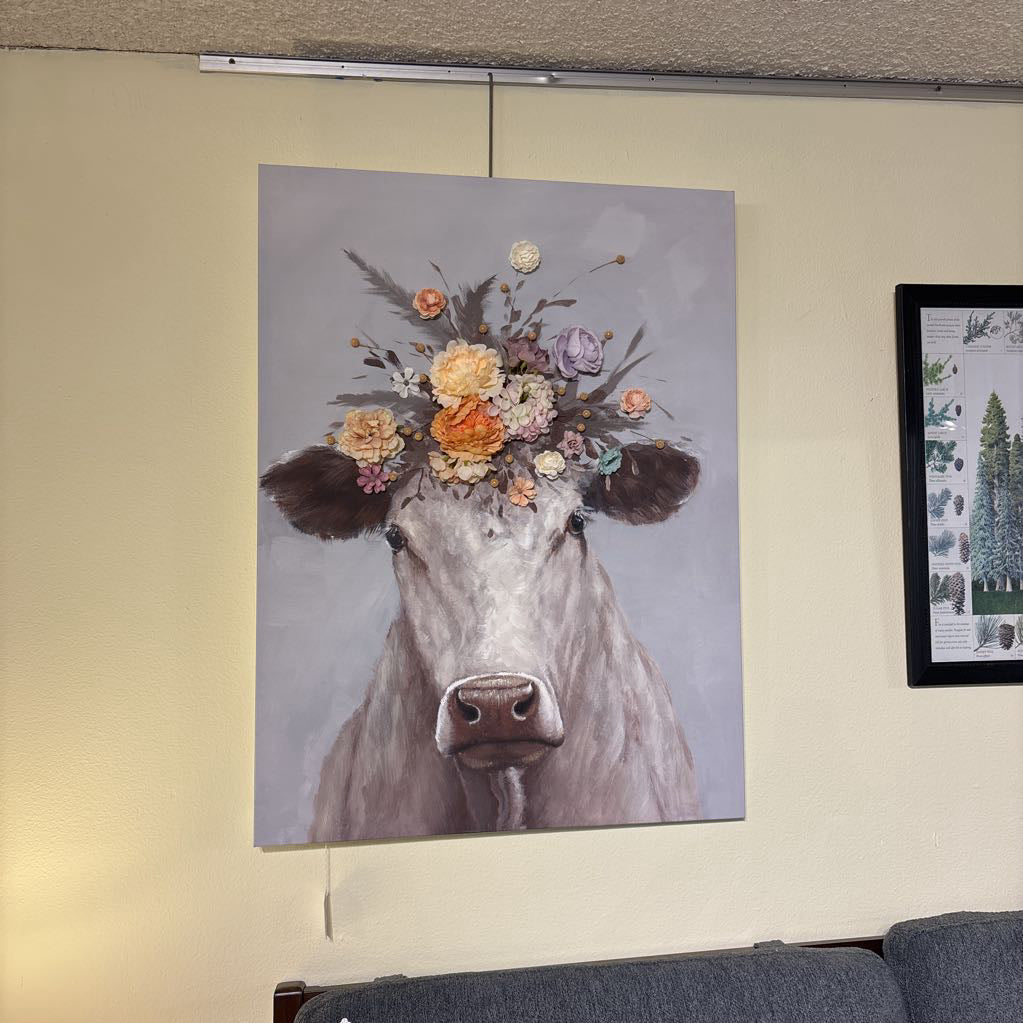 Festive Floral Cow ART