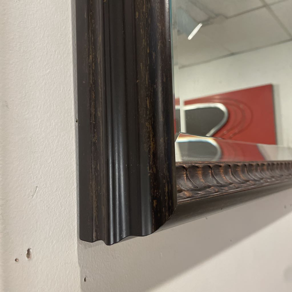 Lg. Antiqued Copper Tone Beveled Mirror