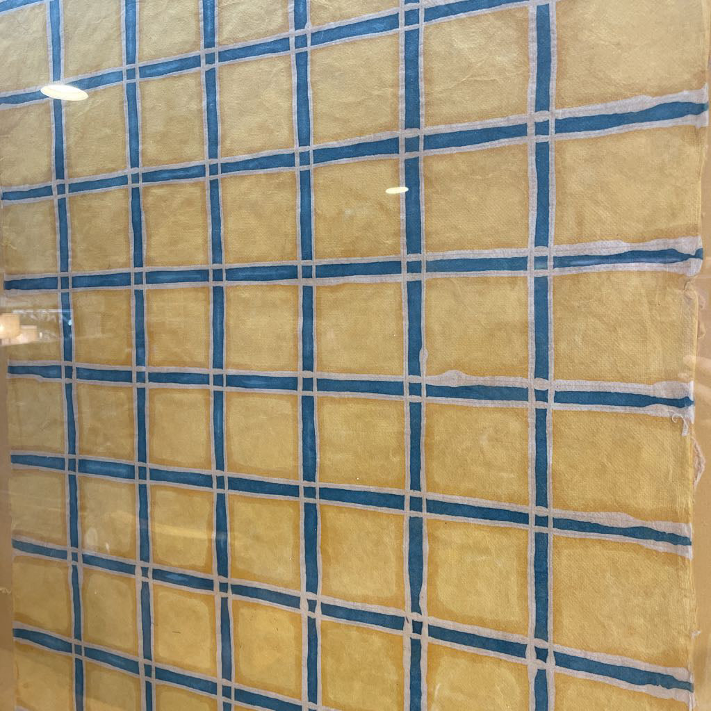 Blue and Yellow Grid Artwork