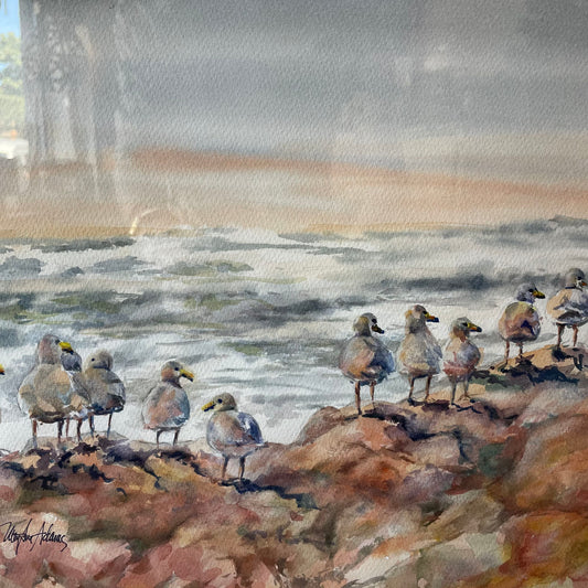 ORIGINAL MaryAnn Adams (local artist) "Seagulls Rock"