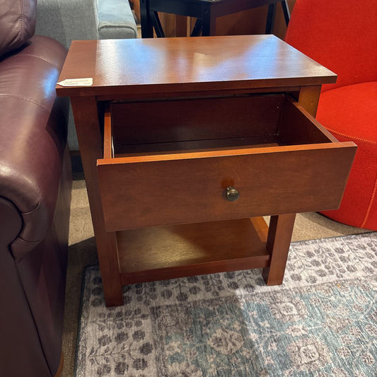One Drawer Cherry Wood Side Table C SIDE TABLES