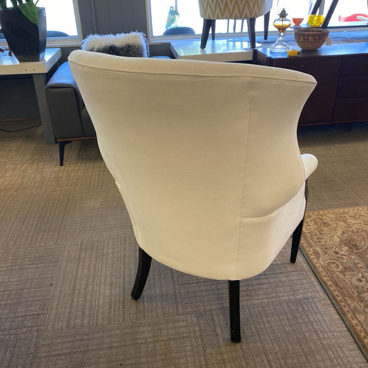 RESTORATION HARDWARE White Wing Back Nail Head Accent Chair