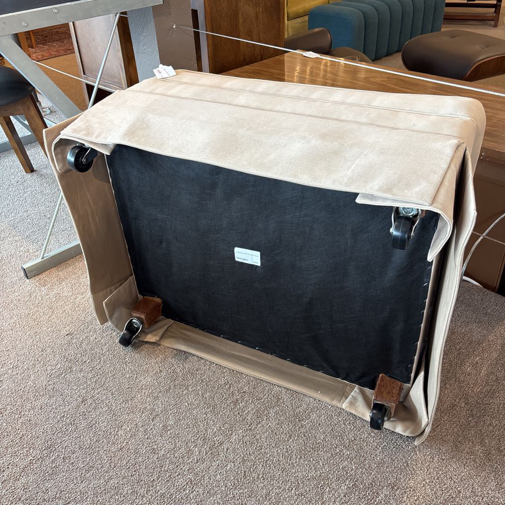 Traditional Cream Skirted Ottoman