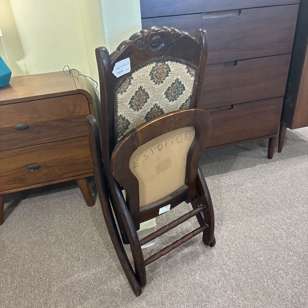 Antique Victorian Folding Rocking Chair