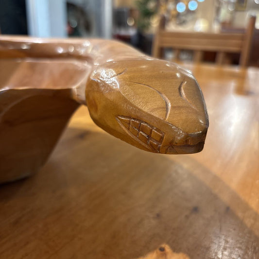 Wood Carved Snake Bowl