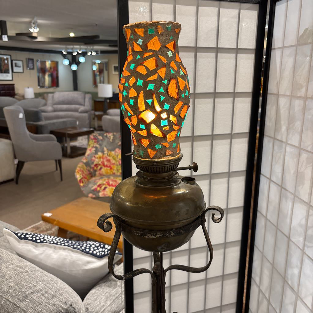 Vintage Cast Metal Base Floor Lamp