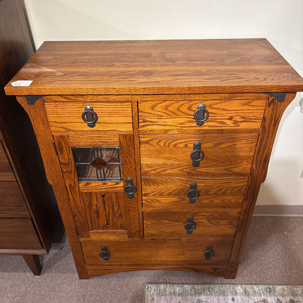 Mission Style 6 Drawer 1 Door Highboy