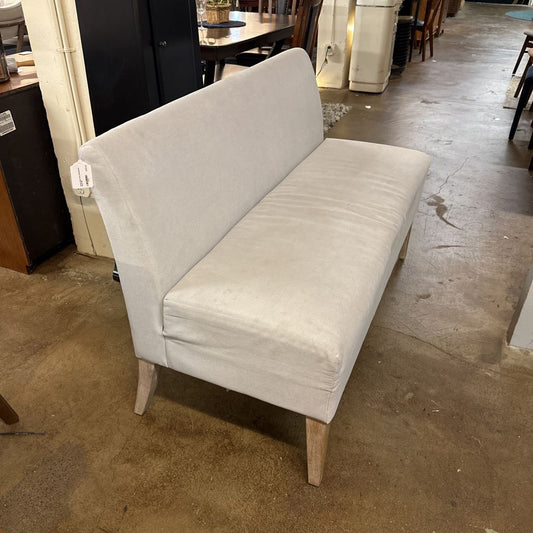 Pottery Barn Grey Upholstered Bench