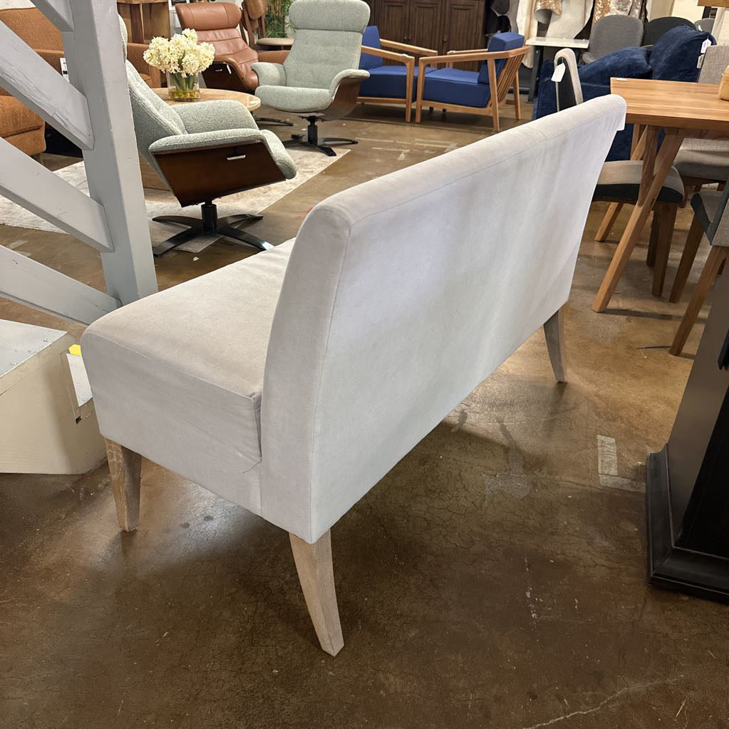 Pottery Barn Grey Upholstered Bench