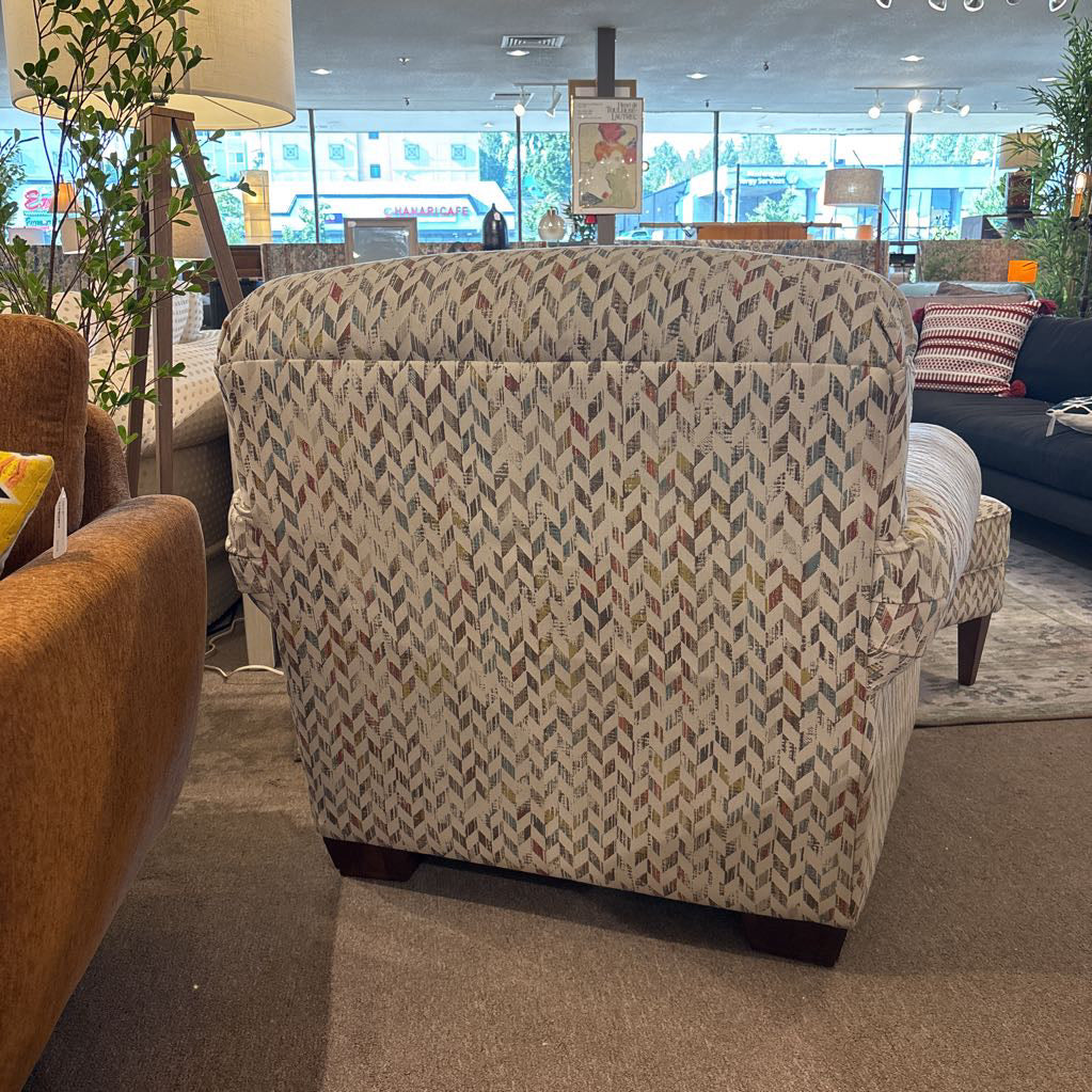 Multi-Color Chevron Lounge Chair + Ottoman
