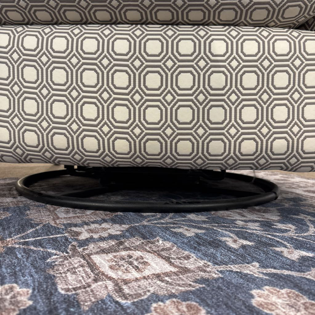 Swivel Glider Cream & Grey Pattern Chair U ACCENT CHAIRS