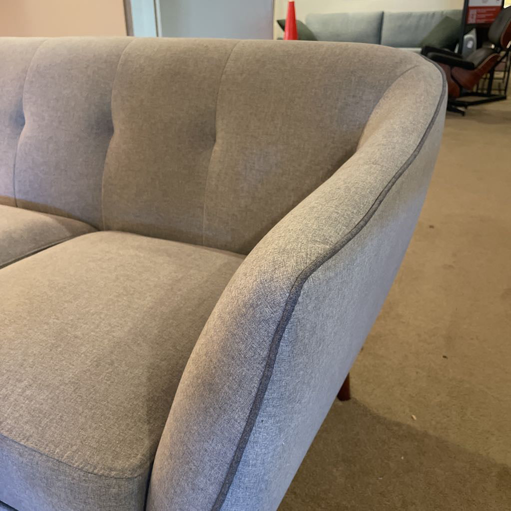 Light Grey 3 Seat Sofa Dimple Back
