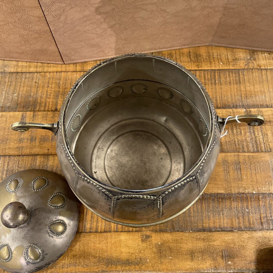 Brass & Tin Spanish Embellished Covered Pot SMALLS