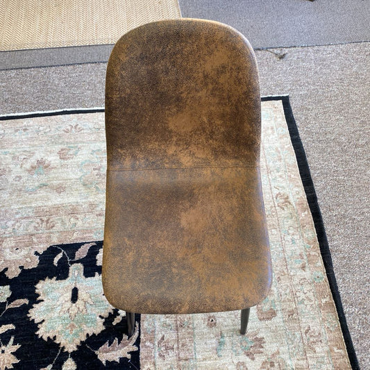 Distressed Faux Suede Dining Chair SET C DINING CHAIRS